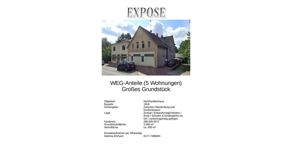 Mehrfamilienhaus, Wohnhaus Großenkneten - 280.000&euro; | Angebot:21704678