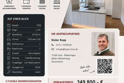 Wohnung Horb am Neckar - 2.5 Zimmer, 82 m&sup2;, 349.800&euro; | Angebot:26856837