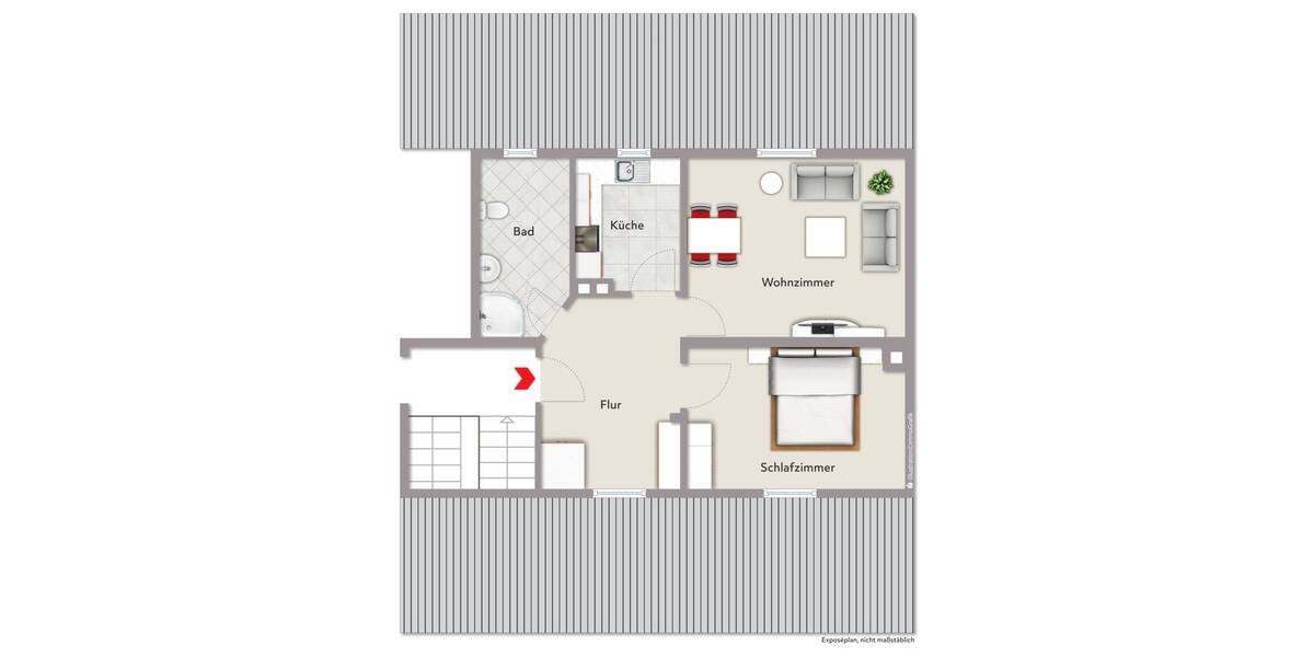 Etagenwohnung Linkenheim-Hochstetten / Linkenheim Linkenheim - 2 Zimmer, 38 m&sup2;, 135.000&euro; | Angebot:26401404
