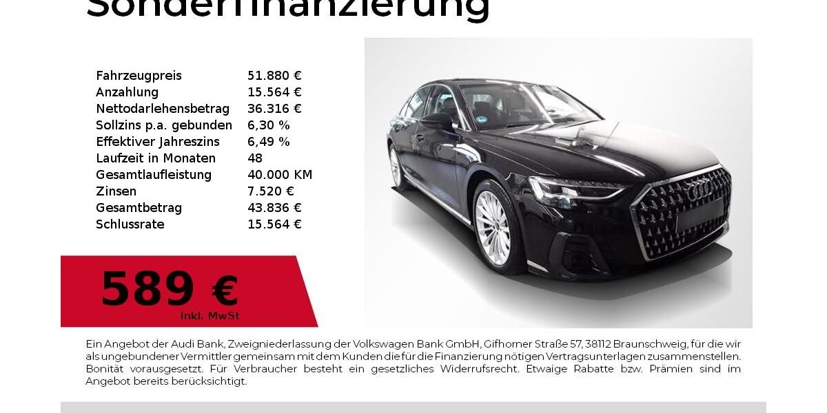 Audi A8 55.300 km 51.880 &euro; Nürnberg 90411