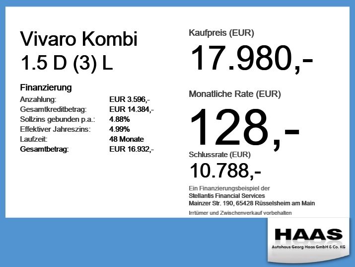 Opel Vivaro 117.300 km 17.980 &euro; Schwabmünchen 86830