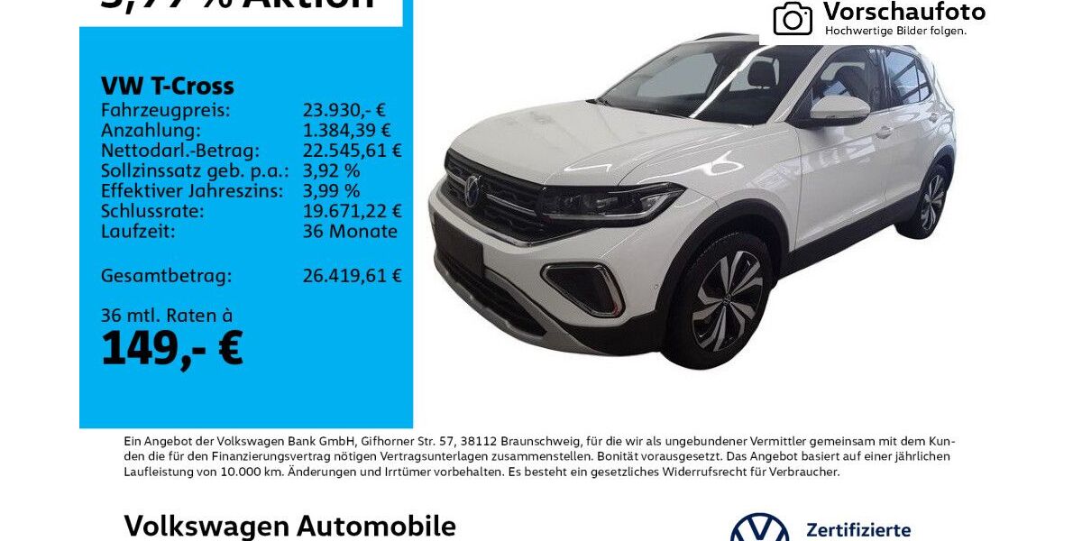 VW T-Cross 5.136 km 23.930 &euro; Leipzig 04277