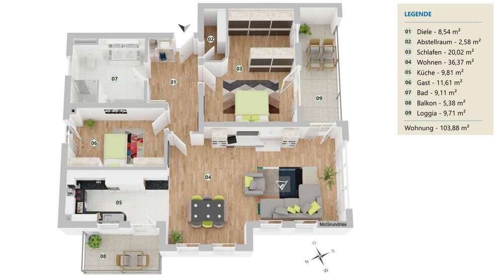 Wohnung zum Kaufen in Bad Füssing 585.000 € 103.88 m²