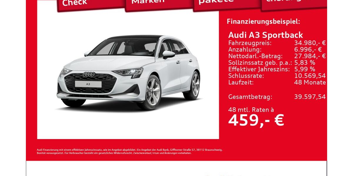 Audi A3 4.483 km 34.980 &euro; Hamburg 22419