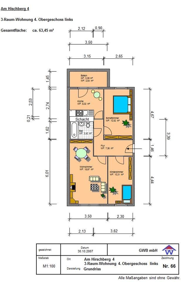 Neu sanierte 3-Raumwohnung mit Balkon zimmer