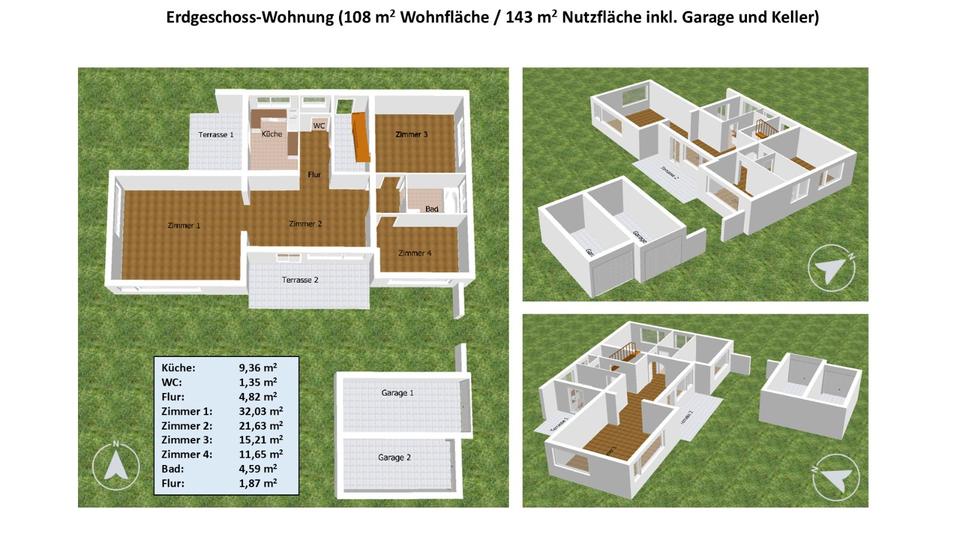 Erdgeschoßwohnung Bad Dürrheim - 4 Zimmer, 108 m&sup2;, 390.000&euro; | Angebot:27136726