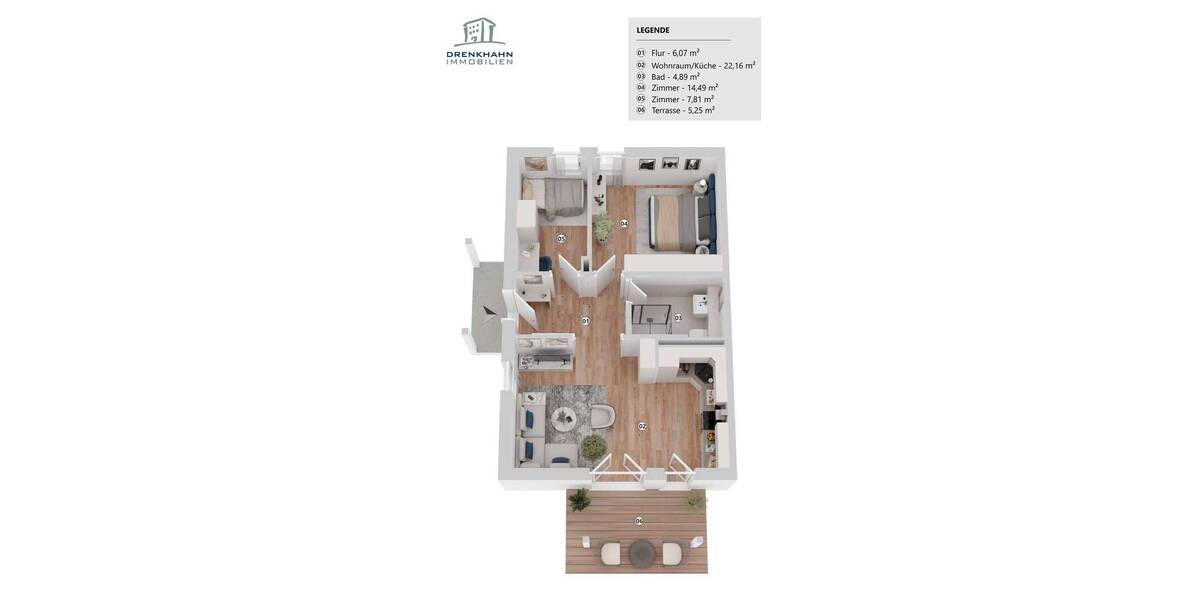 Etagenwohnung Börgerende-Rethwisch Börgerende - 3 Zimmer, 60 m&sup2;, 319.000&euro; | Angebot:26554603