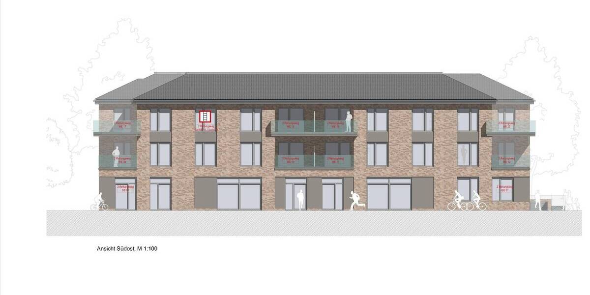 Etagenwohnung Schortens Heidmühle - 2 Zimmer, 61 m&sup2;, 249.000&euro; | Angebot:25772874