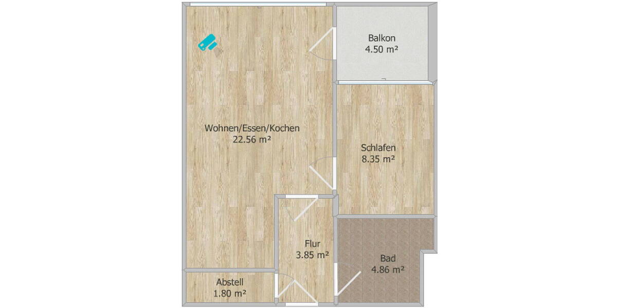 Etagenwohnung Nürnberg Langwasser - 2 Zimmer, 45 m&sup2;, 205.000&euro; | Angebot:26434469