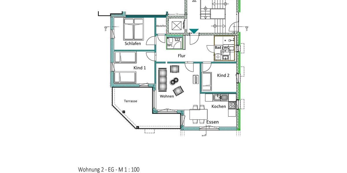 Erdgeschoßwohnung Wildpoldsried - 4 Zimmer, 119 m&sup2;, 1.840&euro; | Angebot:25096888