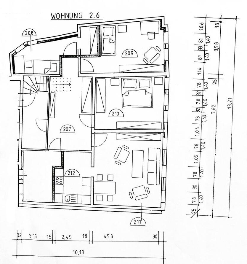 Großzügige 4-Raum Altbau Wohnung im Stadtkern, 100m²