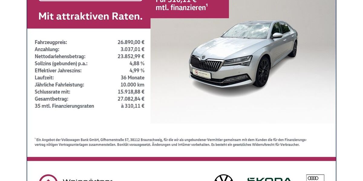 Skoda Superb 58.200 km 26.890 &euro; Miesbach 83714