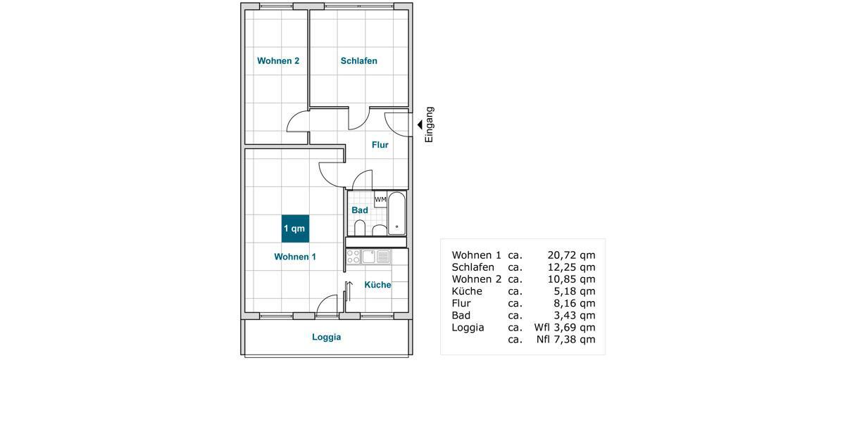 Erdgeschoßwohnung Dresden Prohlis - 3 Zimmer, 64 m&sup2;, 547&euro; | Angebot:26274301