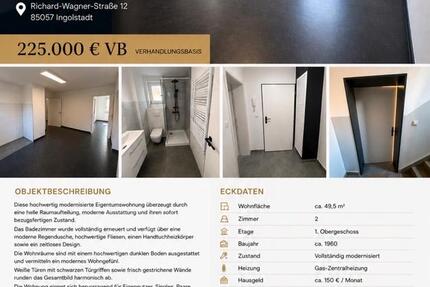 Wohnung Ingolstadt Friedrichshofen-Hollerstauden - 2.5 Zimmer, 50 m&sup2;, 225.000&euro; | Angebot:27121420