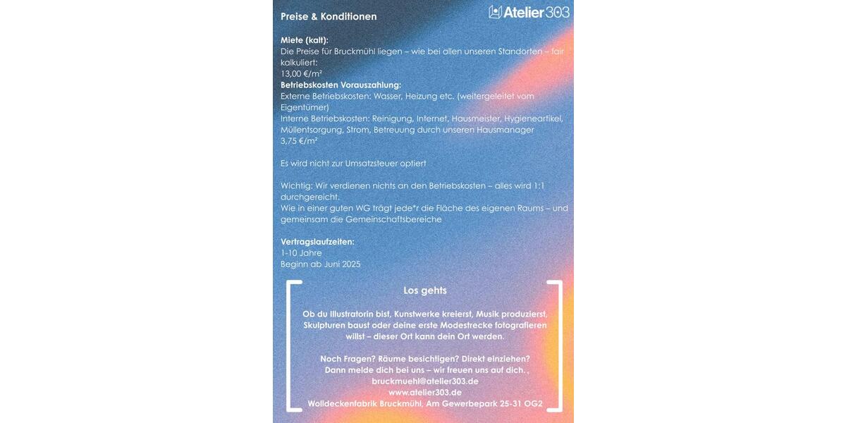 Ateliers, Werkstätten, Proberäume, Büros in Bruckmühl zimmer