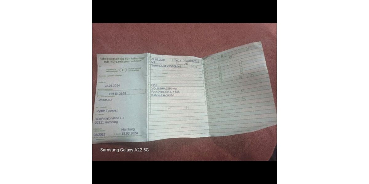 VW Eos 296.000 km 1.199 &euro; Hamburg 22111