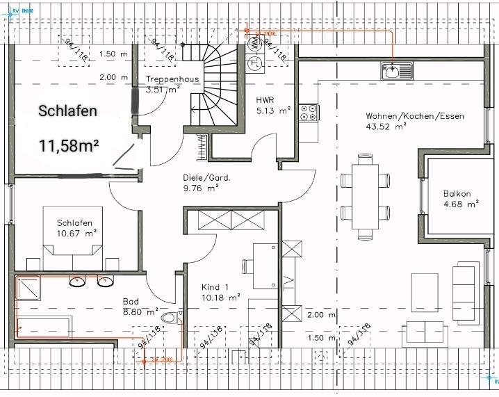 Dachgeschoßwohnung Herford Diebrock - 4 Zimmer, 105 m&sup2;, 239.000&euro; | Angebot:25382915