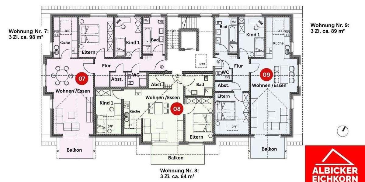 Etagenwohnung Küssaberg Kadelburg - 3 Zimmer, 98 m&sup2;, 465.500&euro; | Angebot:25777080