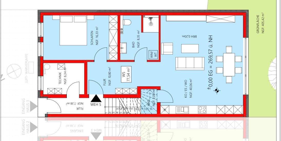 Erstbezug Erdgeschosswohnung mit Garten 2 zimmer