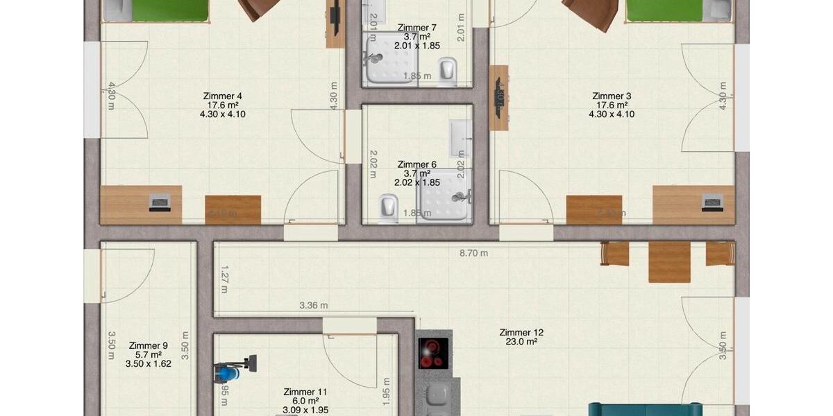Erdgeschoßwohnung Hagen im Bremischen - 3 Zimmer, 70 m&sup2;, 990&euro; | Angebot:25431005