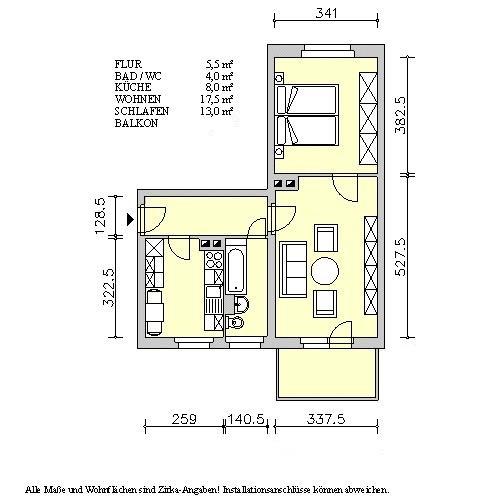 Etagenwohnung Freital - 2 Zimmer, 50 m&sup2;, 318&euro; | Angebot:25525315