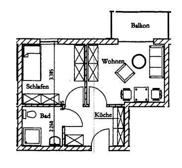 Etagenwohnung Radebeul - 2 Zimmer, 41 m&sup2;, 407&euro; | Angebot:26349624