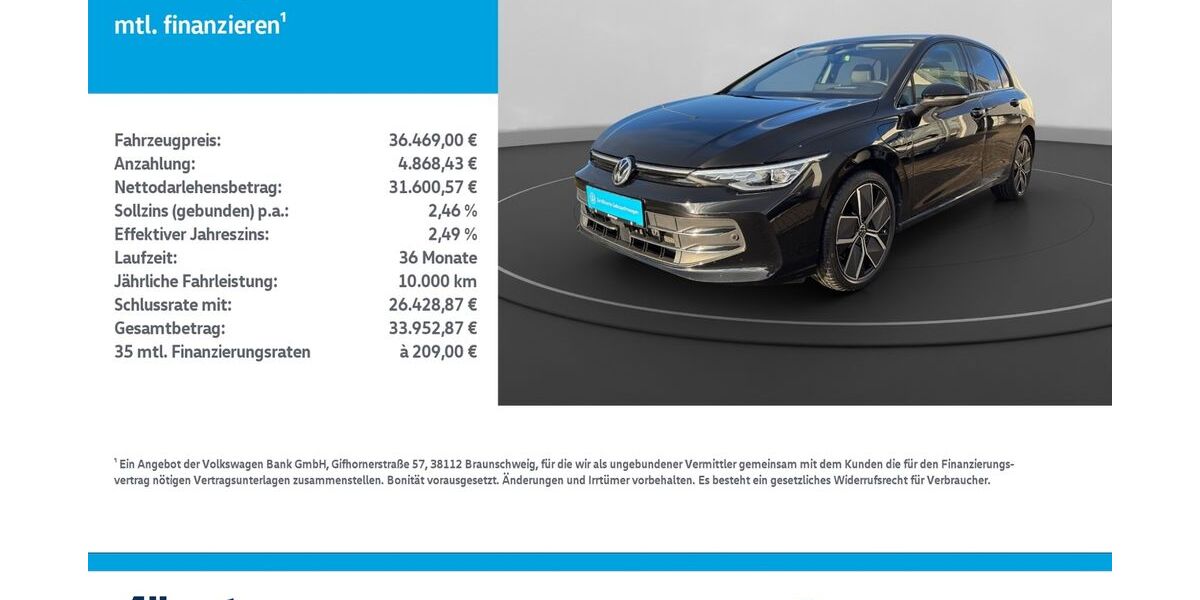 VW Golf 10.053 km 33.979 &euro; Leinefelde-Worbis/DE 37327