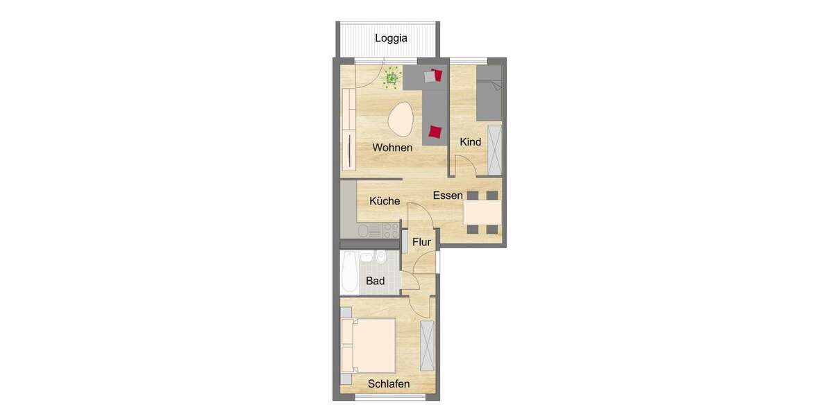 Etagenwohnung Zwickau Neuplanitz - 3 Zimmer, 57 m&sup2;, 371&euro; | Angebot:27113764