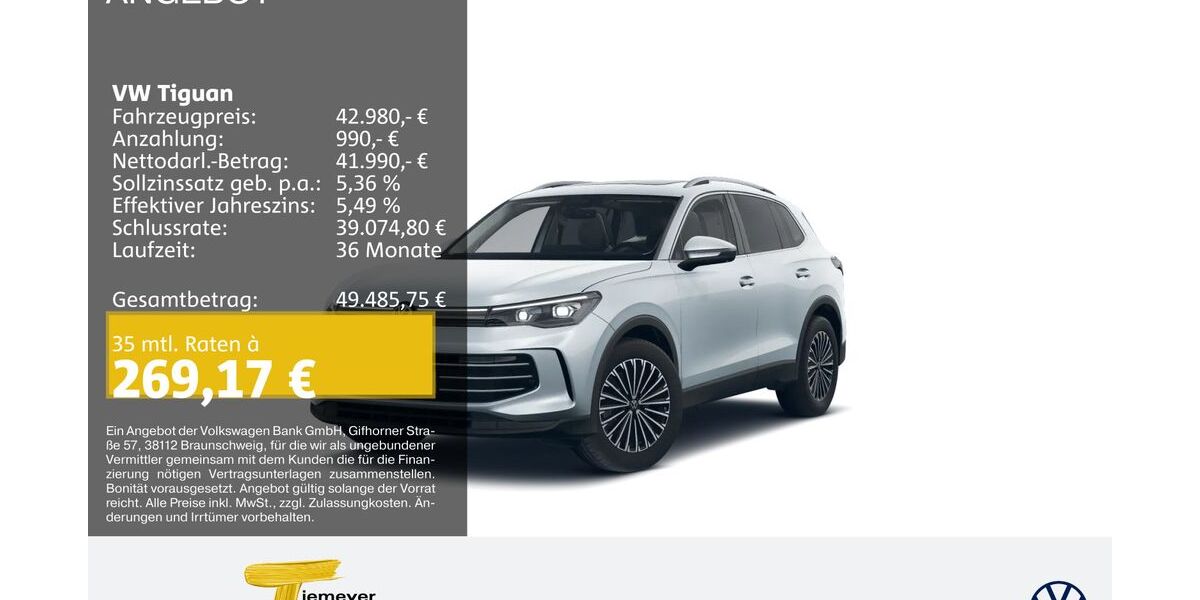 VW Tiguan 13.578 km 42.980 &euro; Remscheid 42897