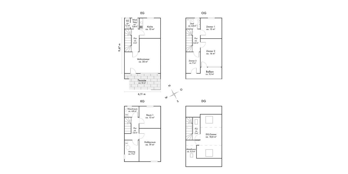 Reihenhaus Vaterstetten Baldham - 5 Zimmer, 147 m&sup2;, 750.000&euro; | Angebot:24781528