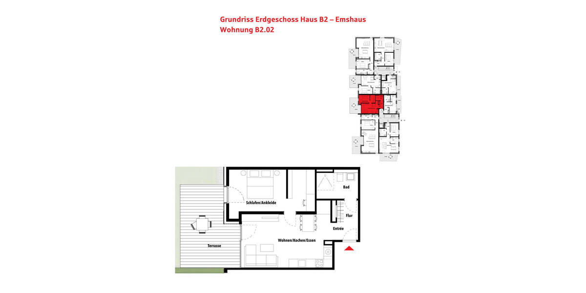 Etagenwohnung Münster Mauritz - 2 Zimmer, 61 m&sup2;, 490.000&euro; | Angebot:26557933