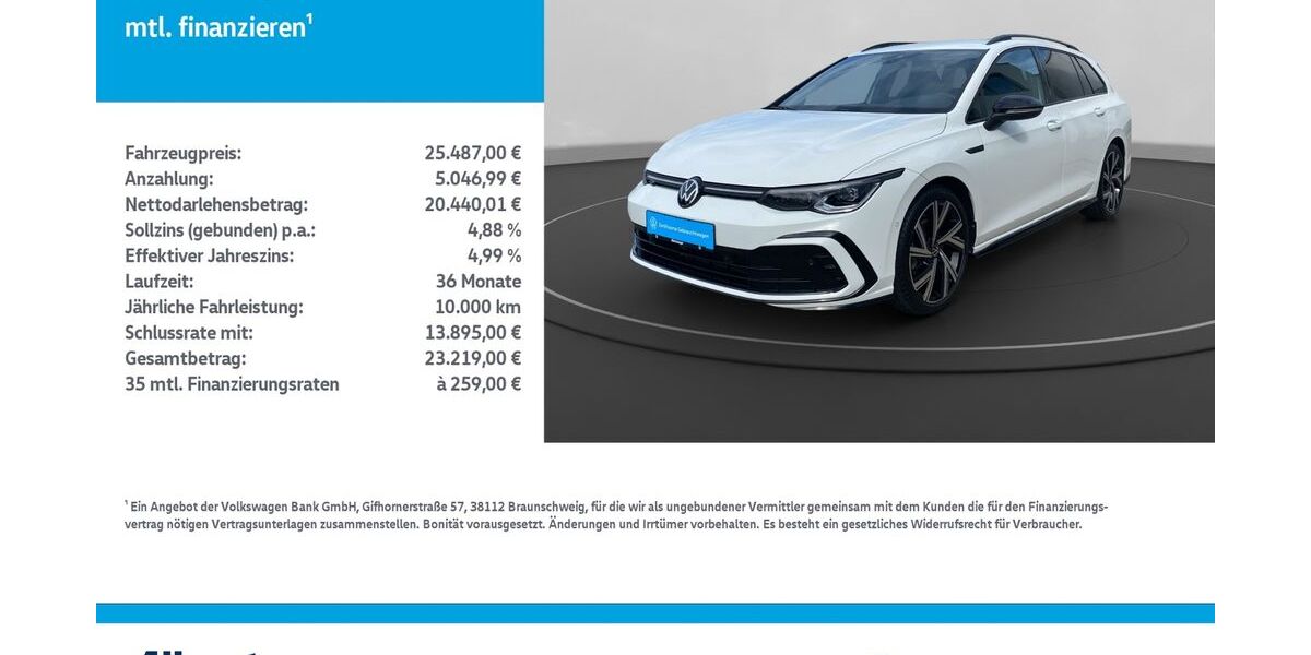 VW Golf 34.167 km 24.879 € Leinefelde-Worbis/DE 37327