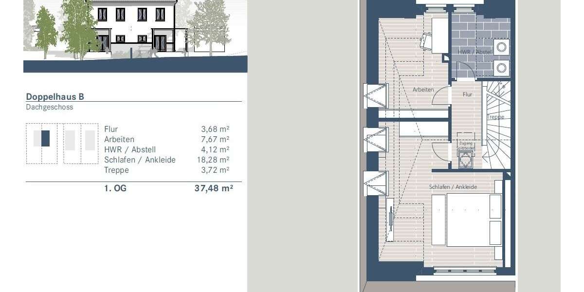 KfW 55 - Doppelhaus in grüner Umgebung mit altem Baumbestand in Leipzig-Stahmeln 5.5 zimmer