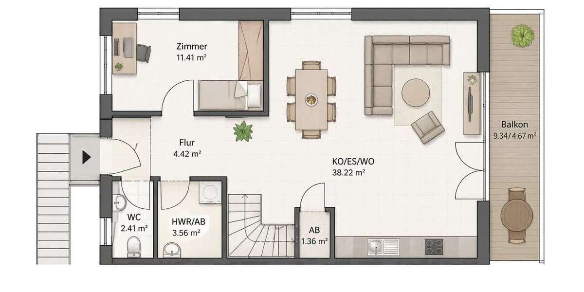 Etagenwohnung Künzelsau - 4 Zimmer, 117 m&sup2;, 469.000&euro; | Angebot:26274594
