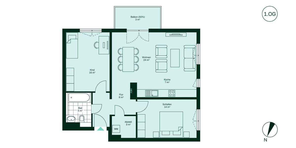 Etagenwohnung Wildau - 3 Zimmer, 78 m&sup2;, 384.900&euro; | Angebot:25957952