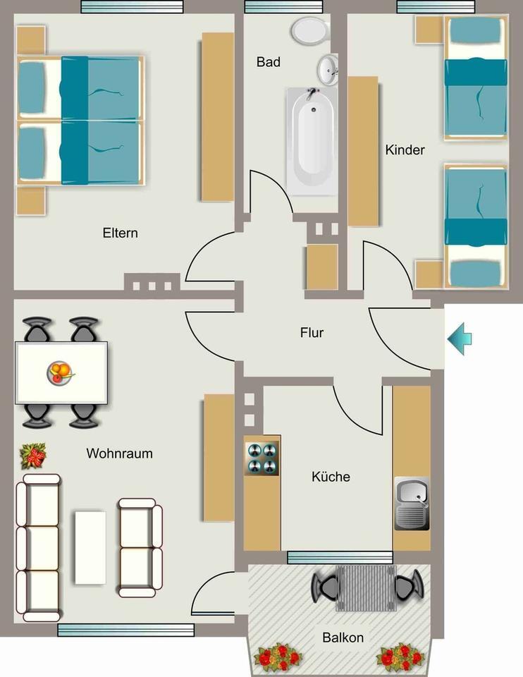3-Zimmer-Wohnung in Ahlen Innenstadt zimmer