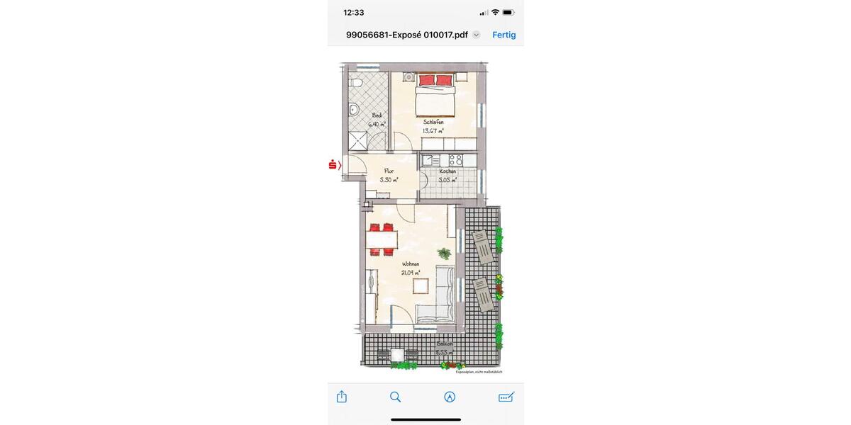 Erdgeschoßwohnung Zwiesel - 2 Zimmer, 60 m&sup2;, 550&euro; | Angebot:26444194