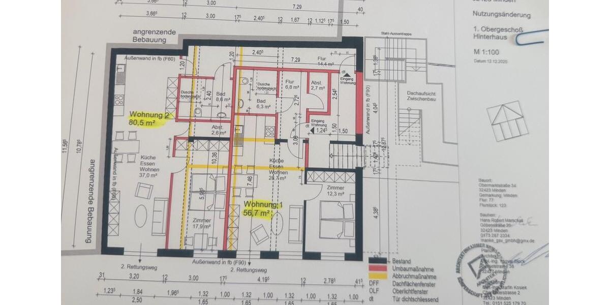 Etagenwohnung Minden - 2 Zimmer, 74 m&sup2;, 799&euro; | Angebot:26446423