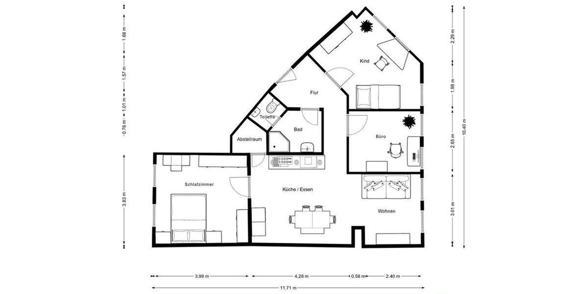 Frisch sanierte 4-Zimmer-Wohnung mit moderner EBK 4 zimmer