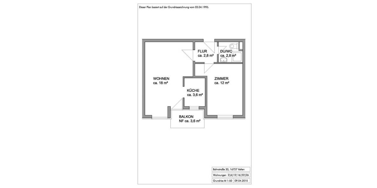 FÜR SINGLES ODER PÄRCHEN - Süße 2-Zimmer-Wohnung in 16727 Velten 2 zimmer