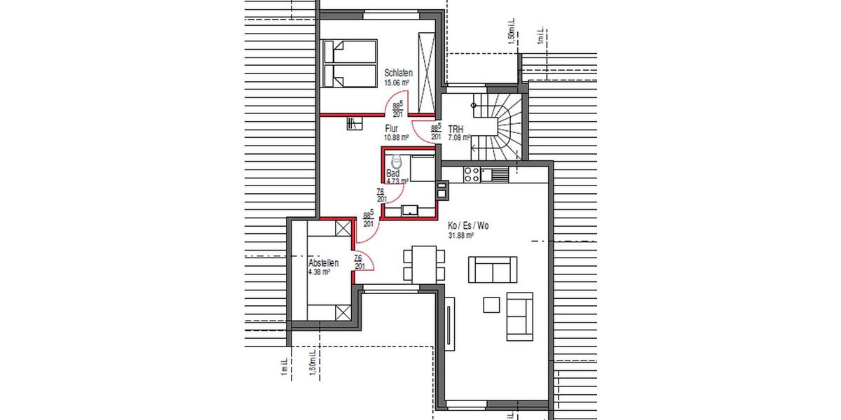 Etagenwohnung Wangerland - 3 Zimmer, 75 m&sup2;, 600&euro; | Angebot:25919280