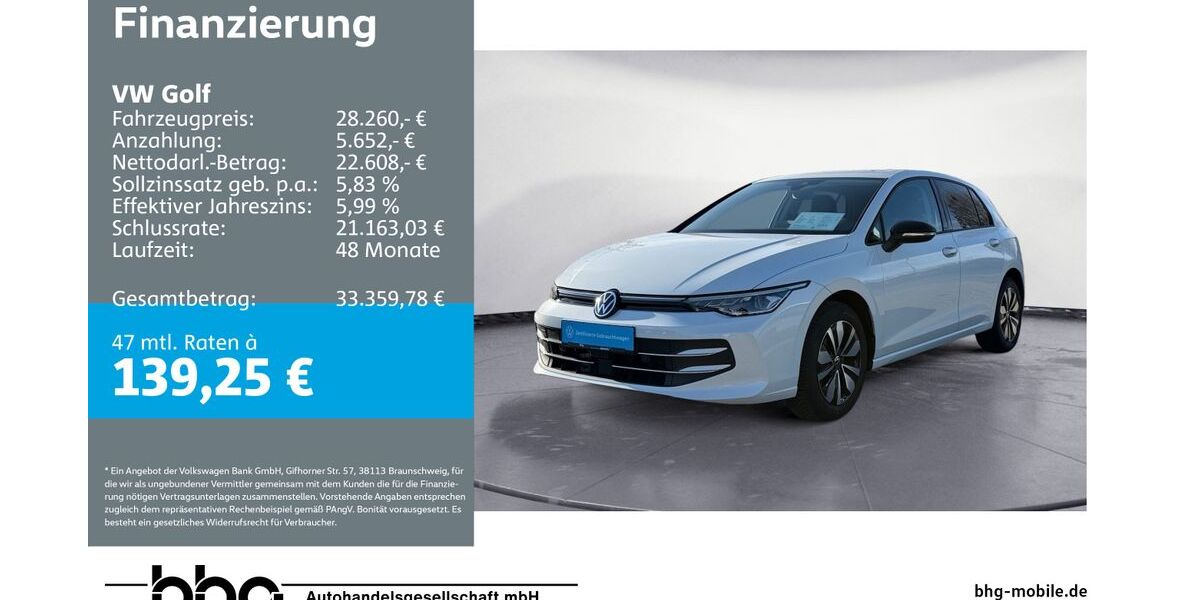 VW Golf 23.553 km 28.260 &euro; Balingen 72336