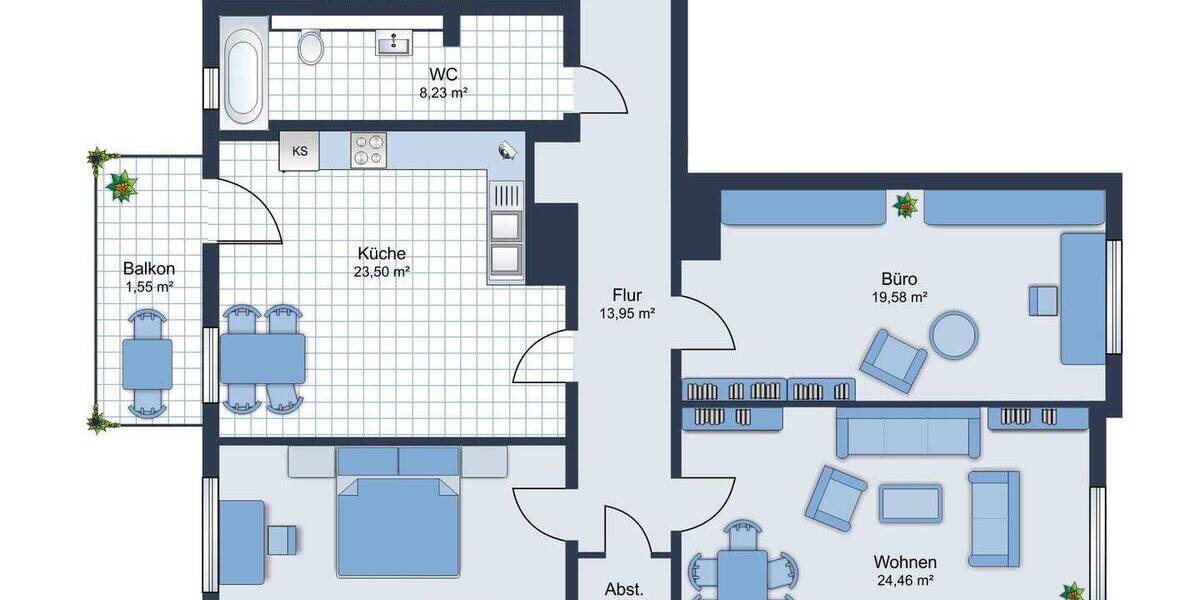 Etagenwohnung München Altstadt-Lehel - 4 Zimmer, 111 m&sup2;, 998.000&euro; | Angebot:26343540