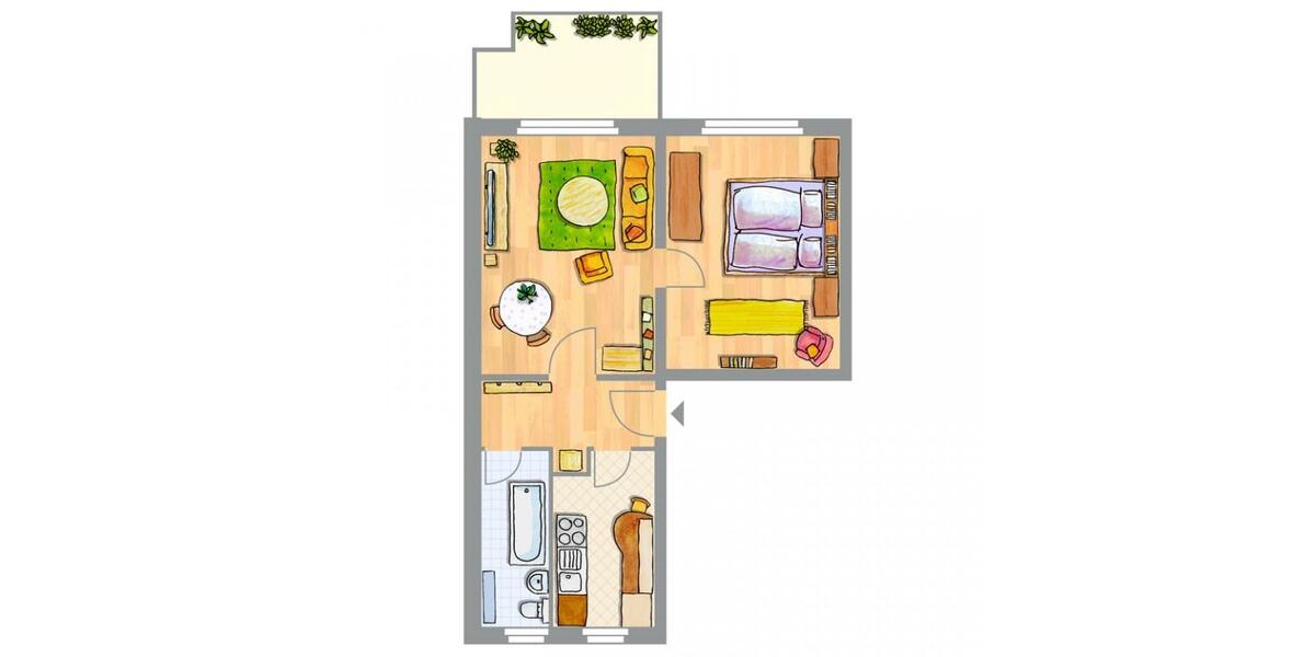 Etagenwohnung Wittenberg Lutherstadt - 2 Zimmer, 49 m&sup2;, 310&euro; | Angebot:26676525