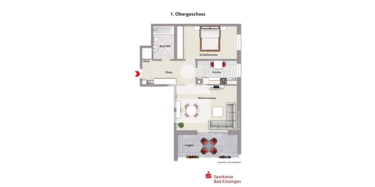 Etagenwohnung Bad Kissingen - 2 Zimmer, 67 m&sup2;, 610&euro; | Angebot:26382649