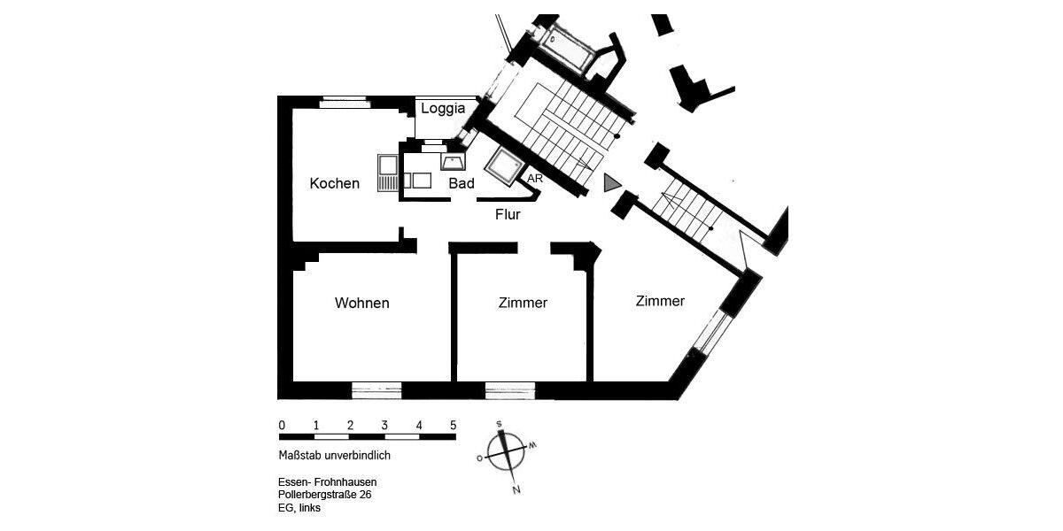 Erdgeschoßwohnung Essen Stadtbezirk III - 3.5 Zimmer, 67 m&sup2;, 609&euro; | Angebot:25542388