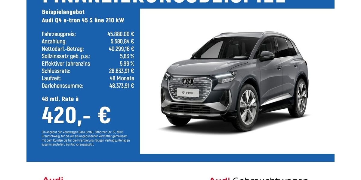 Audi Q4 e-tron 3.900 km 44.990 &euro; Braunschweig 38124