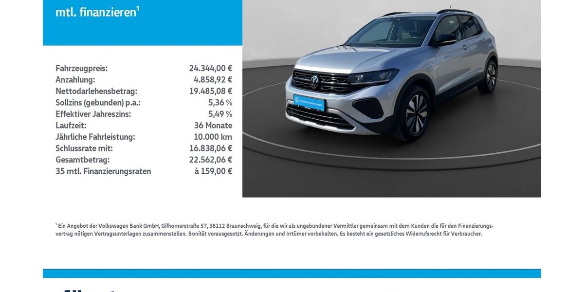 VW T-Cross 6.700 km 22.979 &euro; Mühlhausen/Thüringen 99974
