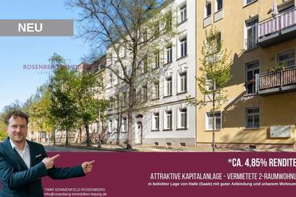 Wohnung Halle Südliche Innenstadt - 2 Zimmer, 43 m&sup2;, 79.900&euro; | Angebot:26406554