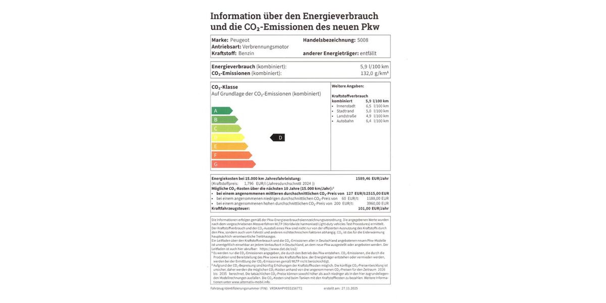 Peugeot 5008 1.500 km 47.900 € Wunstorf 31515